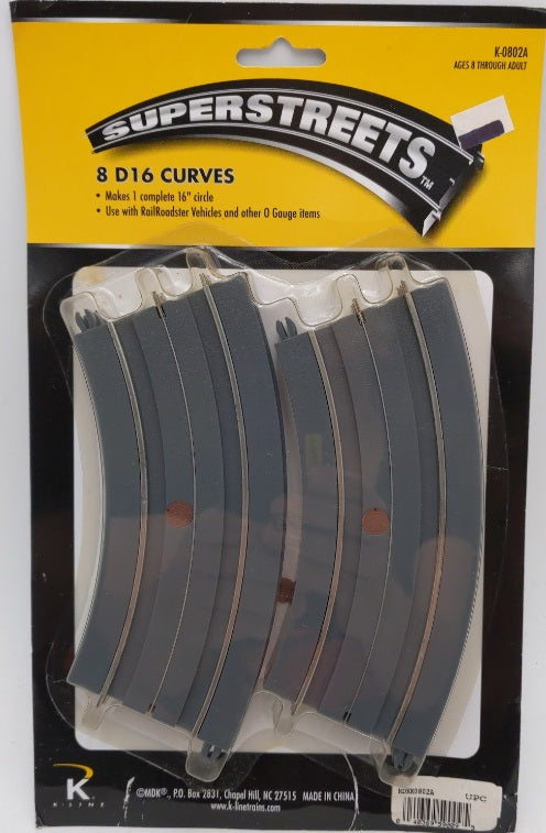 K-Line K-0802A O Gauge Superstreets 8 D16 Curves