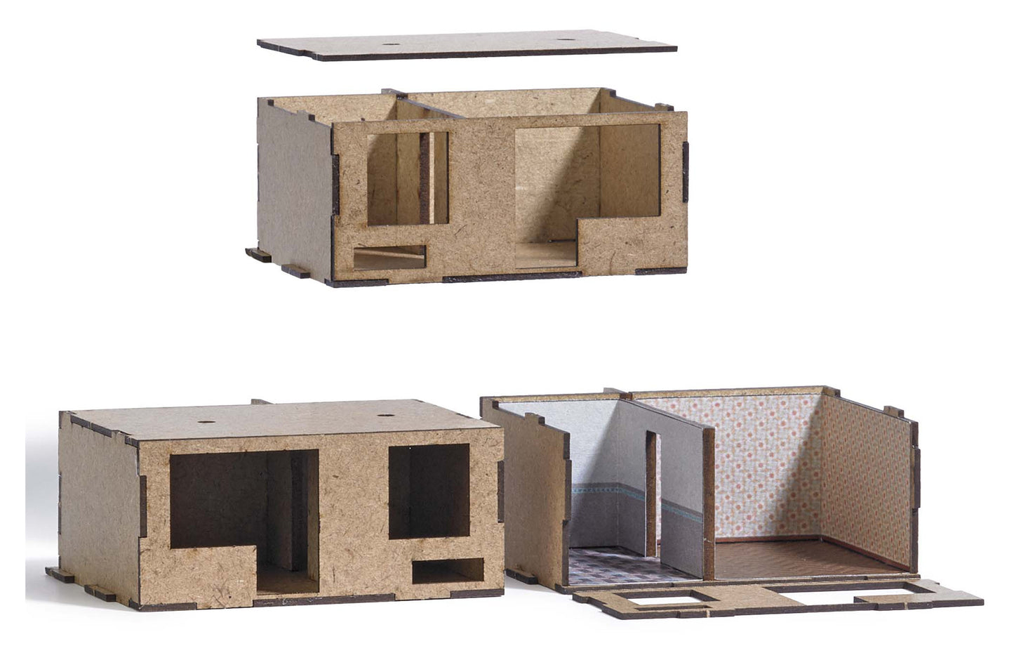 Busch 1990 HO WBS 70 Apartments Kit (Set of 3)