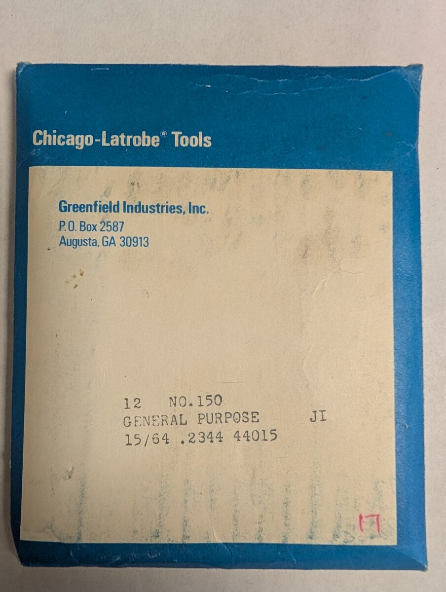 Greenfield Industries 44015 No.150 General Purpose 15/64 .2344 Drill Bits