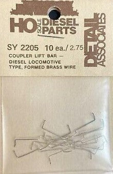 Detail Associates SY2205 HO Coupler Lift Bar Diesel Locomotive Type Formed Brass
