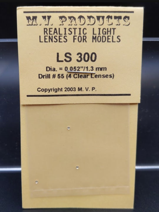 MV Products LS300 HO Scale Realistic Light Lenses Clear (Pack of 4)