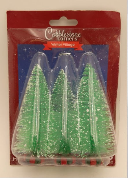Acme 24102 Cobblestone Corners Winer Village Green Christmas Tree (Set of 3)