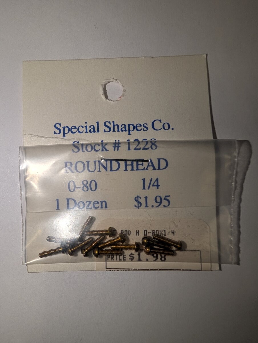 Special Shapes 1228 Round Head 0-80 1/4 Screws (12 Pack)
