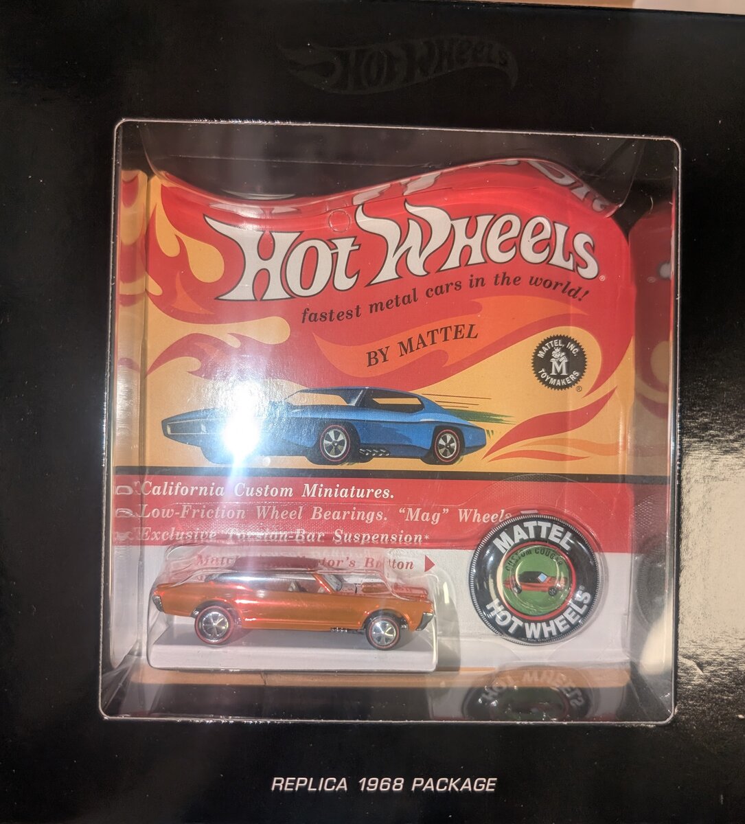 Hot Wheels 6205 1:64 Diecast Calfornia Custom Chrome Orange & Black Cougar