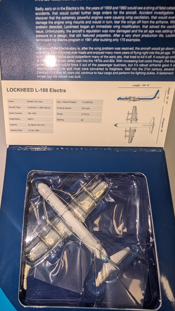 Gemini Jets GJEAL373 1:400 Scale Die Cast Lockheed L-188 Electra Eastern Plane
