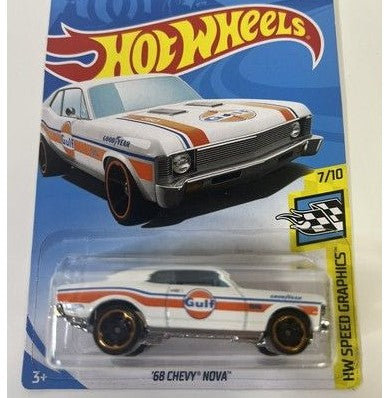 Hot Wheels FYF01-D9C0J 1:64 Diecast HW Speed Graphics '68 Chevy Nova