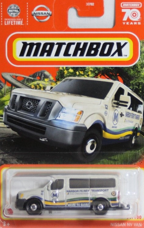 Matchbox HKW98-4B10 1:64 Diecast Harbor Ferry Transport Nissan NV Van