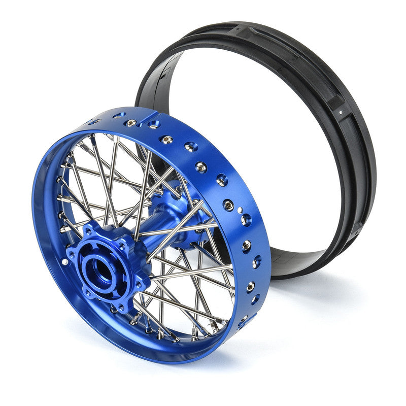 Pro-Line Racing 283700T1 1:4 Blue/Blue Pro-Spec Aluminum V2 Bead Rear Wheel