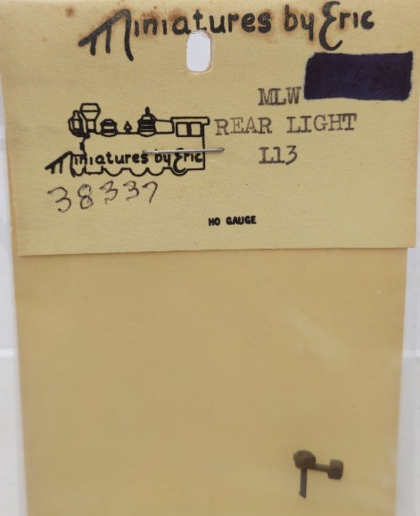 Miniatures By Eric L13 HO Scale MLW Rear Light Brass Part (Set of 2)