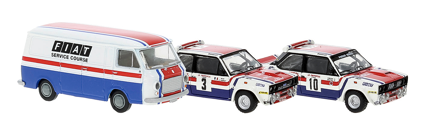 Brekina Automodelle 22664 HO Fiat Service Van & Fiat 131 Abarth Korsika 78 Race