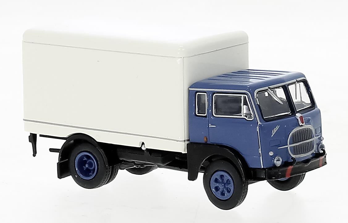 Brekina Automodelle 58606 HO Blue/Gray Fiat 642 Rounded Box-Body Delivery Truck