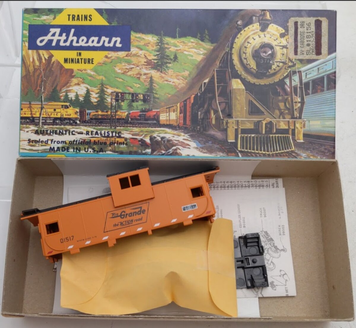 Athearn 257 HO Scale Denver Rio Grande Wide Vision Caboose # 01517 Kit