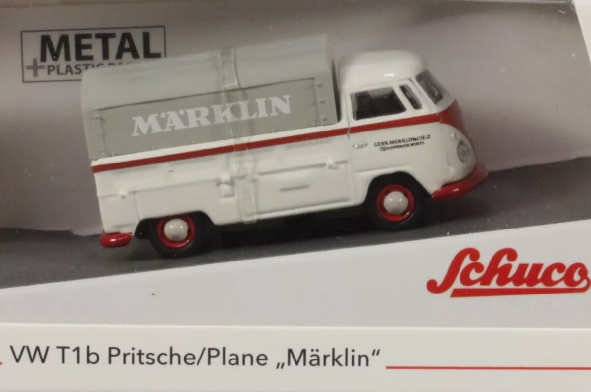 Schuco 45 265 3802 1:87 White/Gray VW T1b Pritsche/Plane Märklin Limited Edition