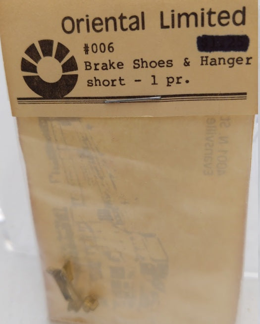Oriental Limited 006 HO Scale Brake Shoes & Hanger Short Part Brass (2)