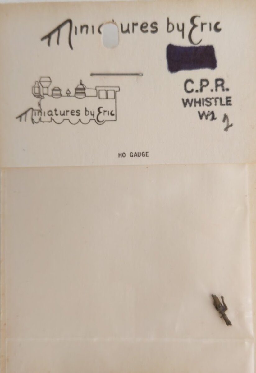 Miniatures By Eric W2 HO Scale CPR Whistle Brass Part