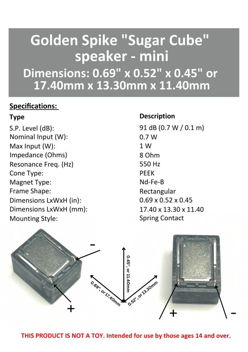 Golden Spike GS1511H118 Mini Sugar Cube Speaker