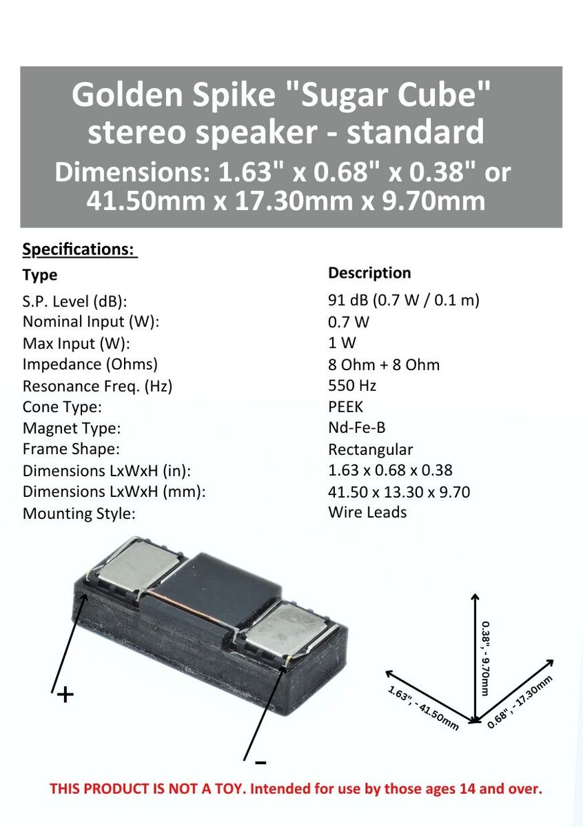 Golden Spike GS15112H202 Standard Sugar Cube Stereo Speaker