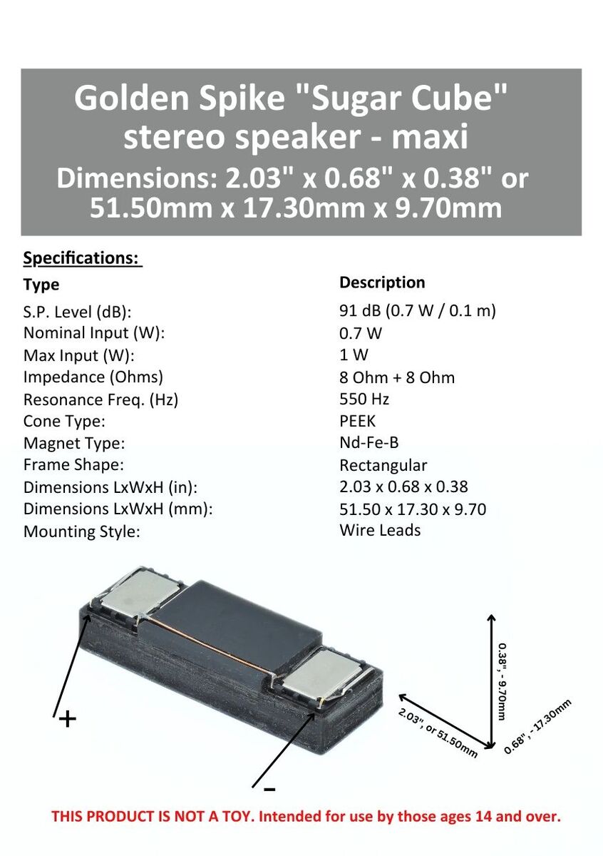Golden Spike GS15112H203 Maxi Sugar Cube Stereo Speaker