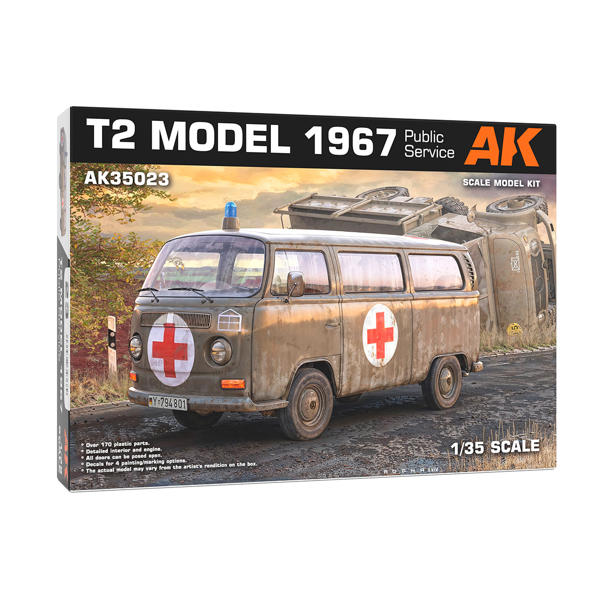 AK Interactive AK35023 1:35 T2 Model 1967 Public Service Model Kit
