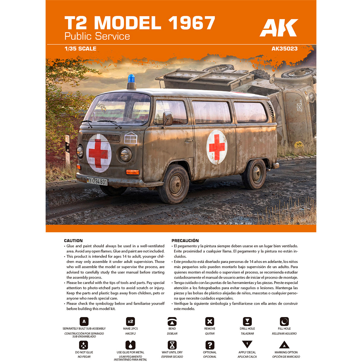 AK Interactive AK35023 1:35 T2 Model 1967 Public Service Model Kit