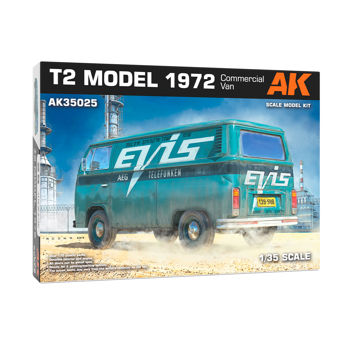 AK Interactive AK35025 1:35 T2 Model 1972 Commercial Van Model Kit
