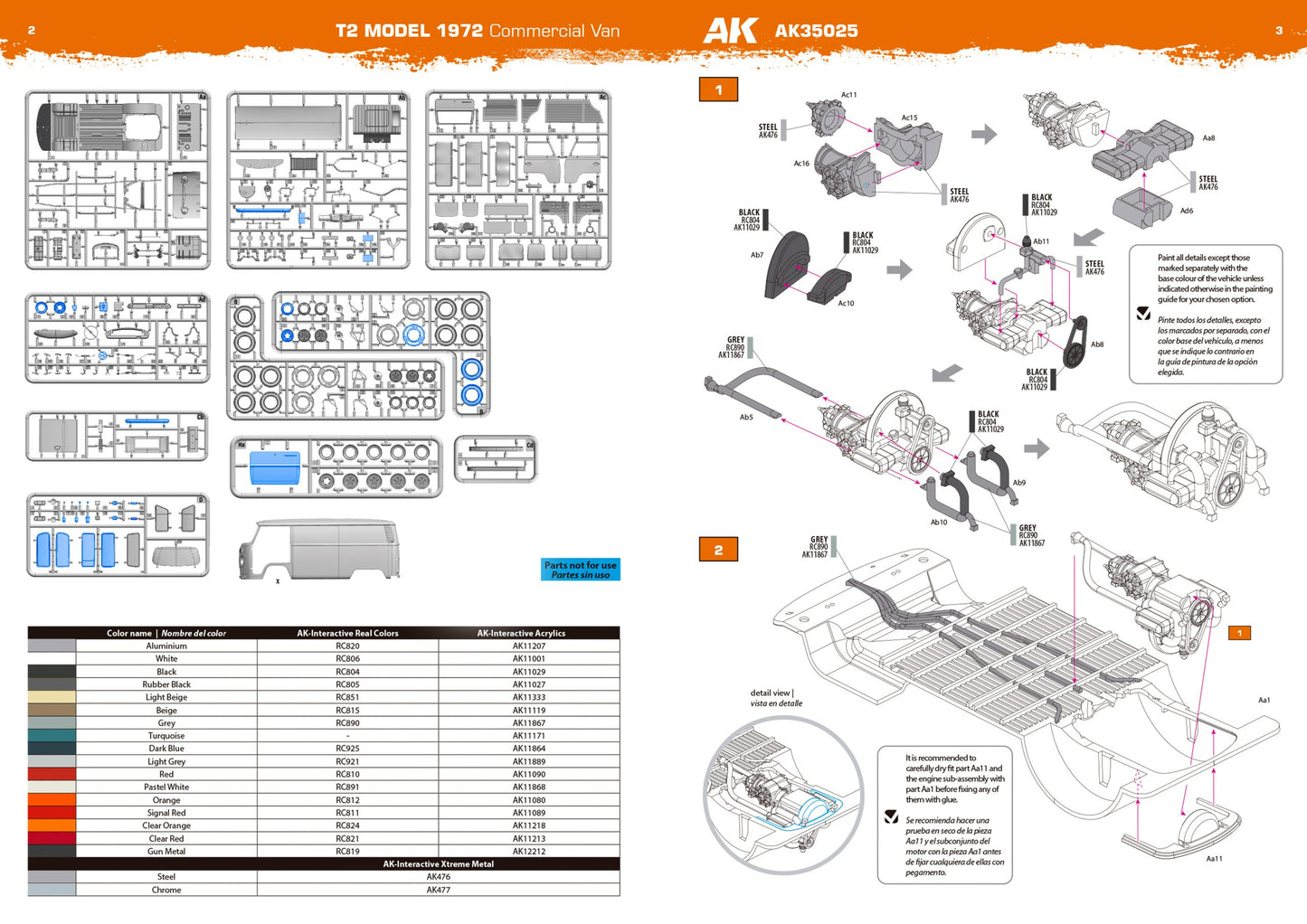 AK Interactive AK35025 1:35 T2 Model 1972 Commercial Van Model Kit