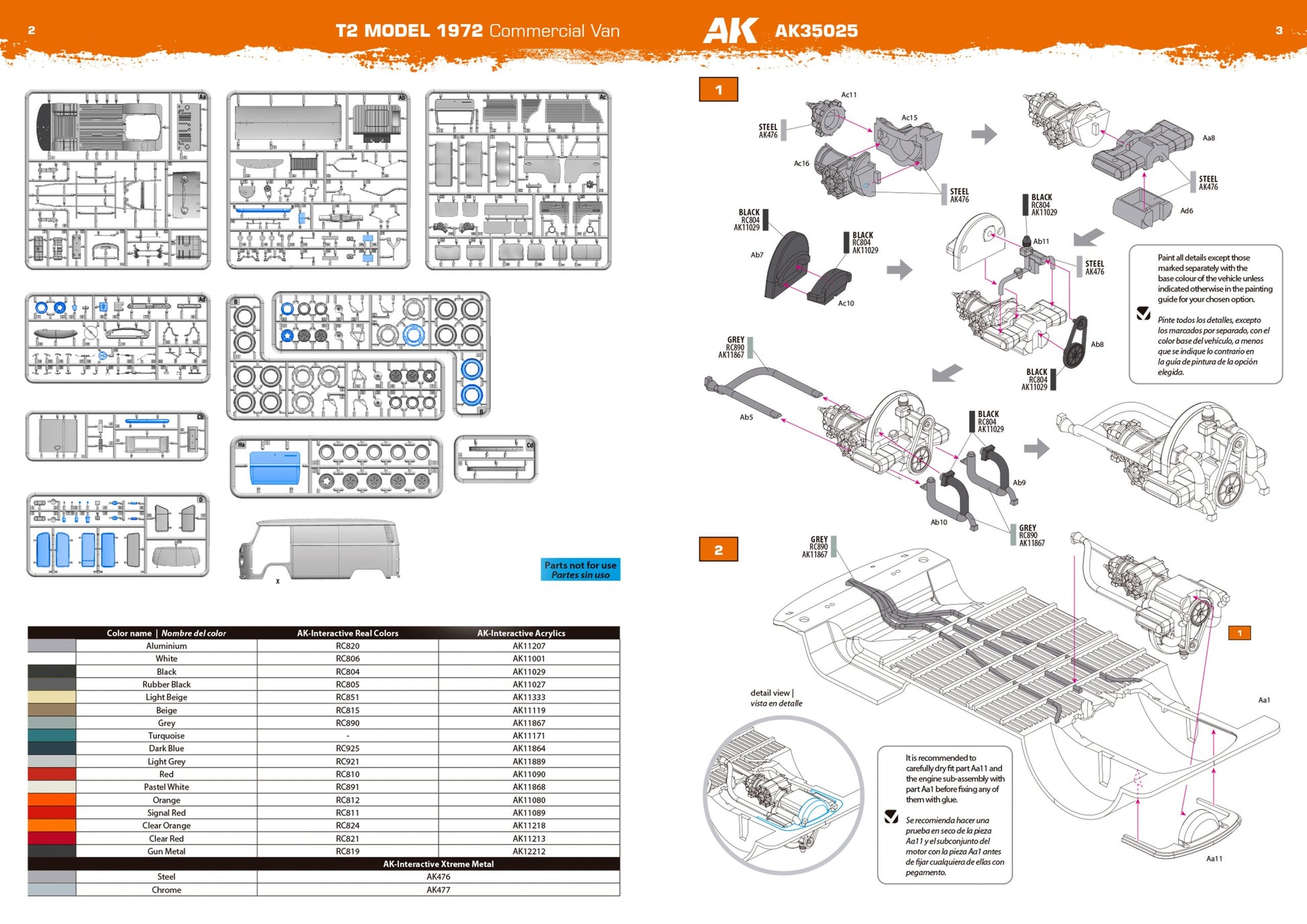 AK Interactive AK35025 1:35 T2 Model 1972 Commercial Van Model Kit