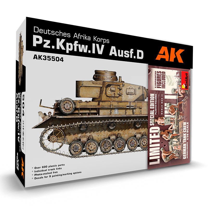AK Interactive AK35504-B 1:35 Pz.Kpfw.Iv Ausf.D Afrika Korps Model Kit