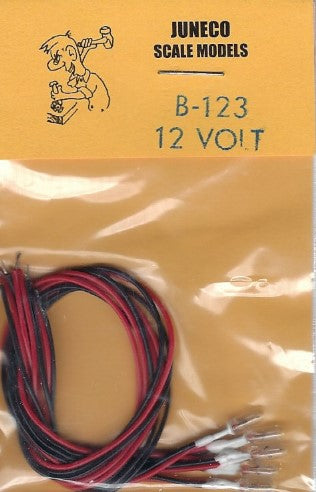 Juneco B-123 12 Volt Clear Bulbs w/Wiring (Pack of 5)