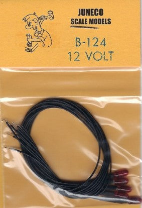Juneco B-124 12 Volt Red Bulb w/Wiring (Pack of 5)