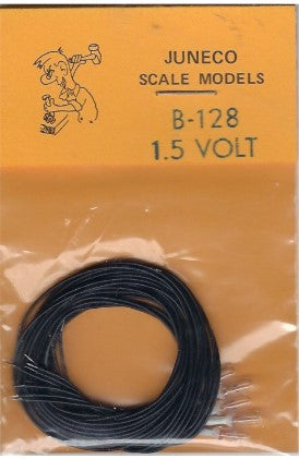 Juneco B-128 1.5 Volt Clear Bulb w/Wiring (Pack of 5)