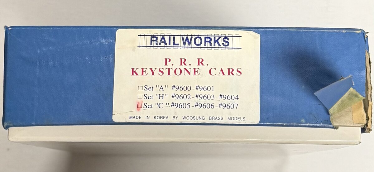 Railworks Set "C" HO Scale Brass P. R. R. Keystone Cars #9605/#9606/#9607