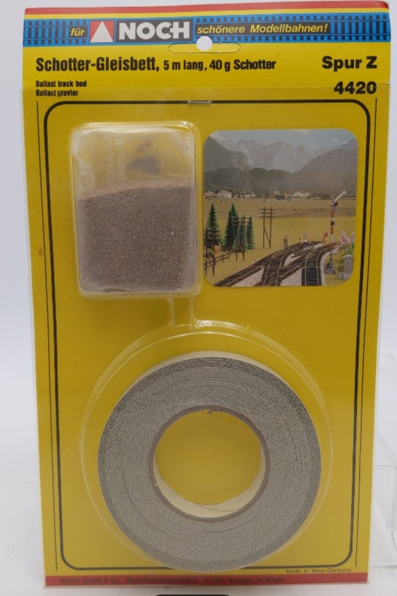 Noch 4420 Z Scale Ballast Track Bed & Ballast Gravel Package