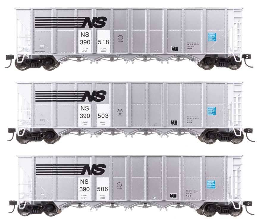 Walthers 910-56878 HO NS 50' RD-4 Hopper #390503, #390506, #390518 (Set of 3)