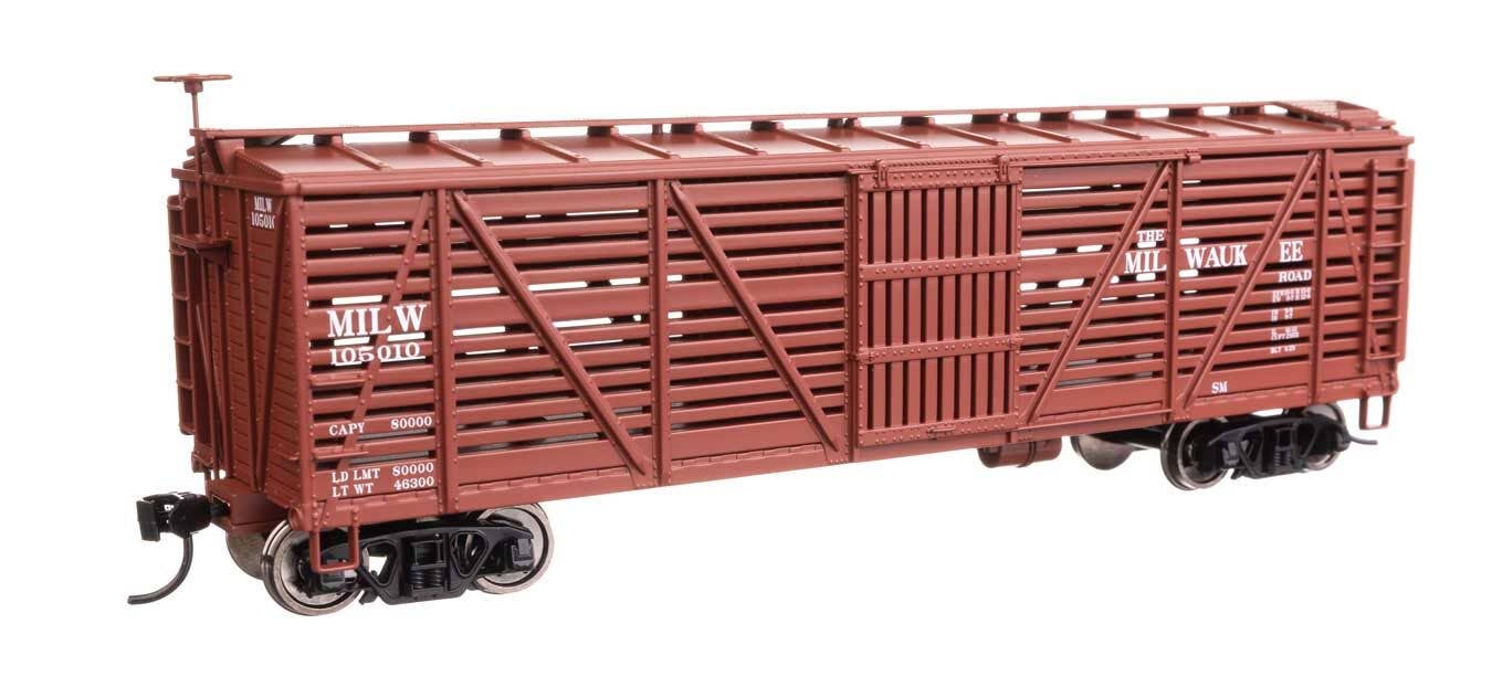 Walthers 910-41459 HO Milwaukee Road 40' Wood Stock Car Ready to Run #105010