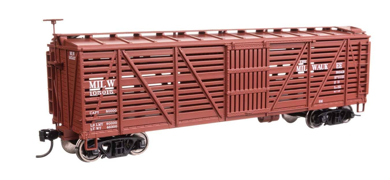 Walthers 910-41460 HO Milwaukee Road 40' Wood Stock Car Ready to Run #105015