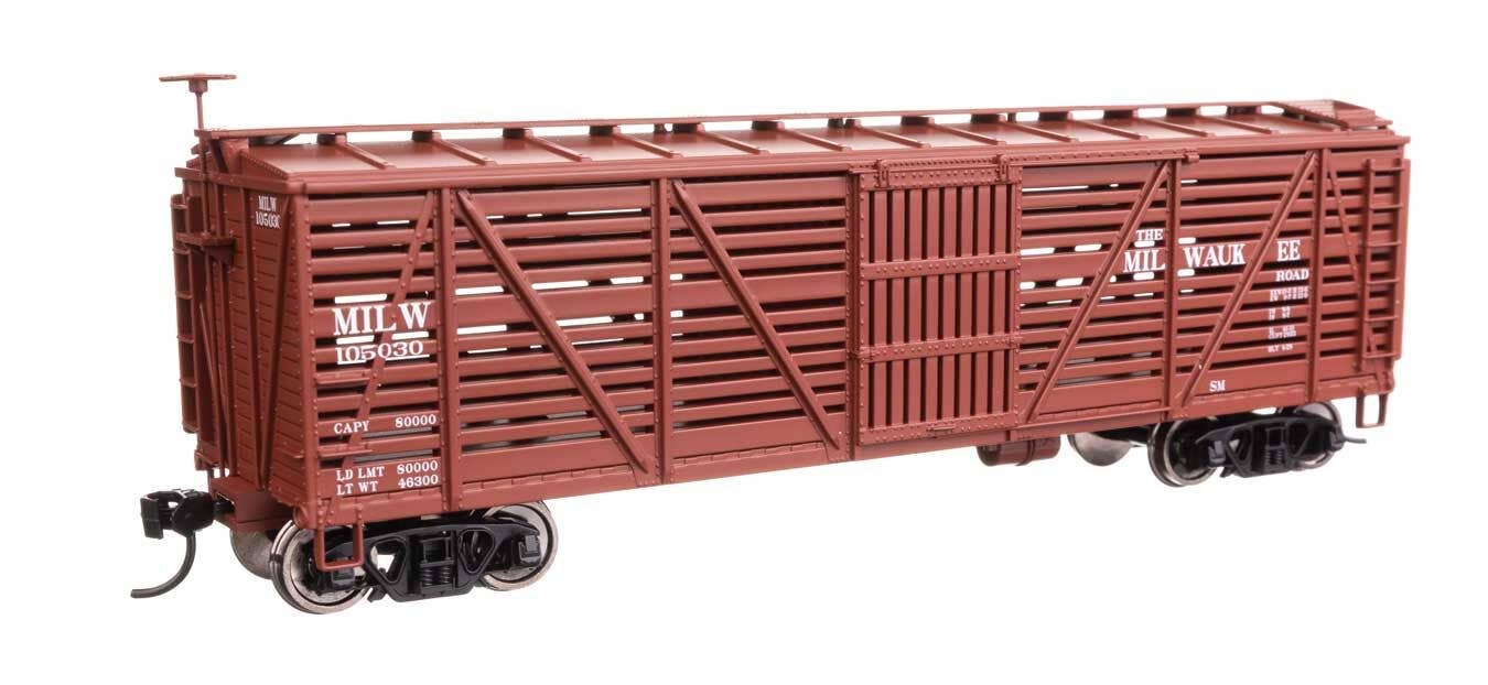 Walthers 910-41462 HO Milwaukee Road 40' Wood Stock Car Ready to Run #105030