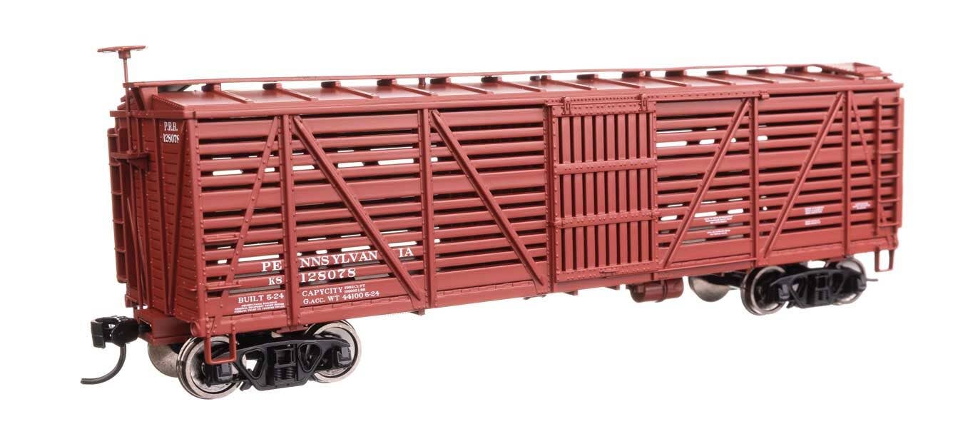 Walthers 910-41463 HO Pennsylvania Railroad 40' Wood Stock Car RTR #128078