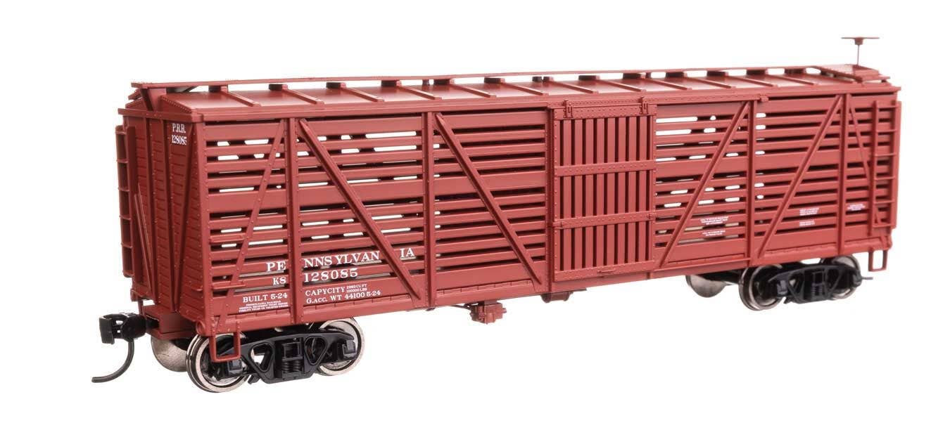 Walthers 910-41464 HO Pennsylvania Railroad 40' Wood Stock Car RTR #128085