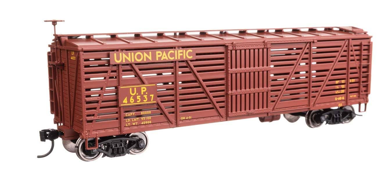 Walthers 910-41472 HO Union Pacific 40' Wood Stock Car Ready to Run #46537