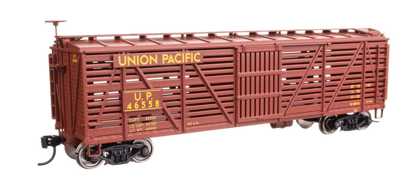 Walthers 910-41474 HO Union Pacific 40' Wood Stock Car Ready to Run #46558