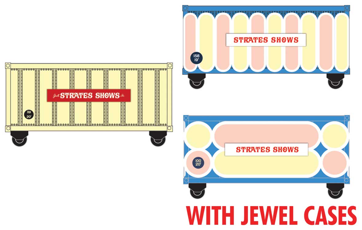 Micro-Trains 98302272 N Strates Shows JESX Circus Container (Set of 3)