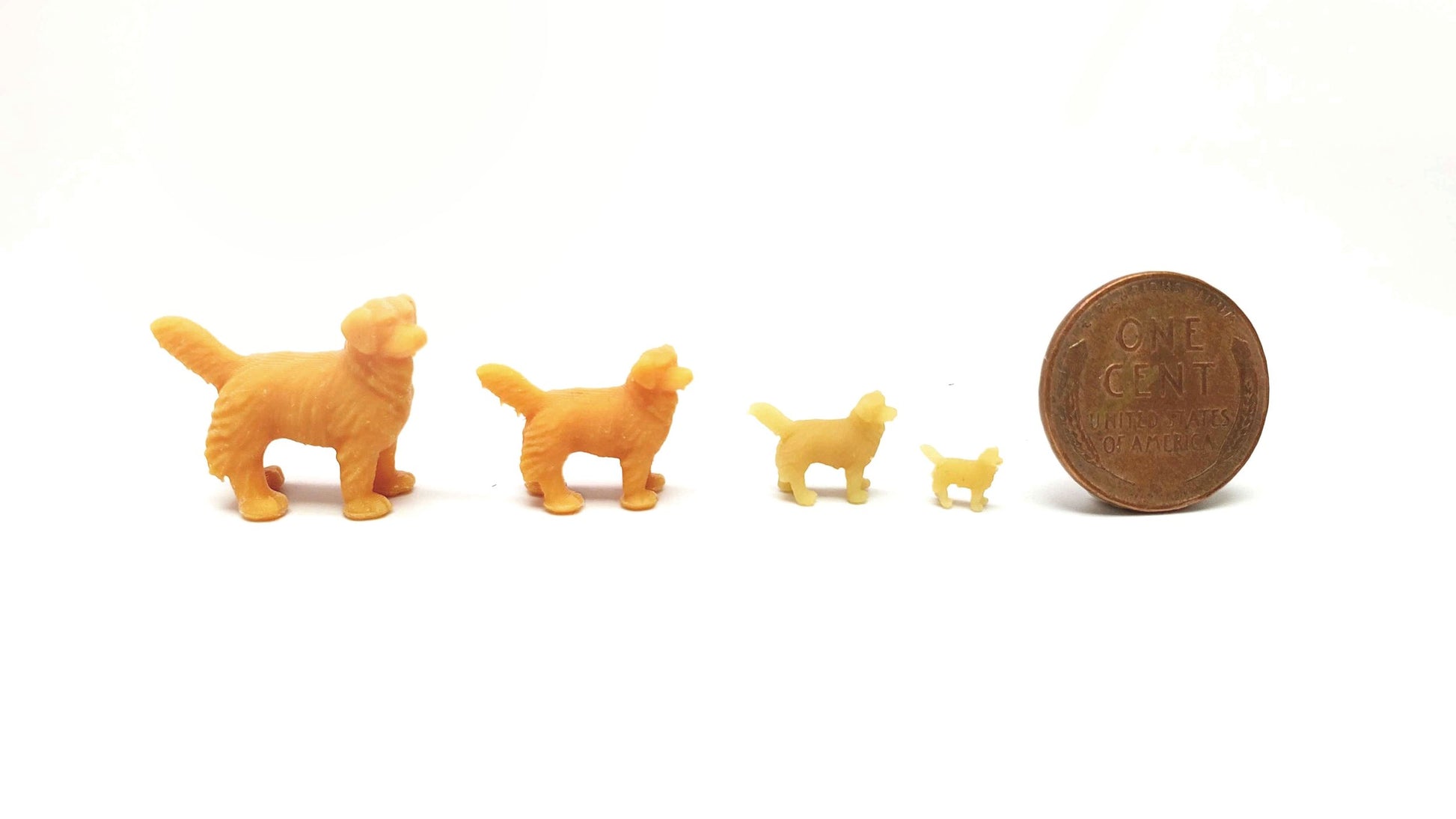 All Scale Miniatures 870962G HO Gold Dog Figure (Pack of 5)