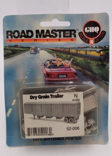 GHQ 52-006 N Scale Road Master SeriesDry Grain Trailer Unpainted Pewter Kit