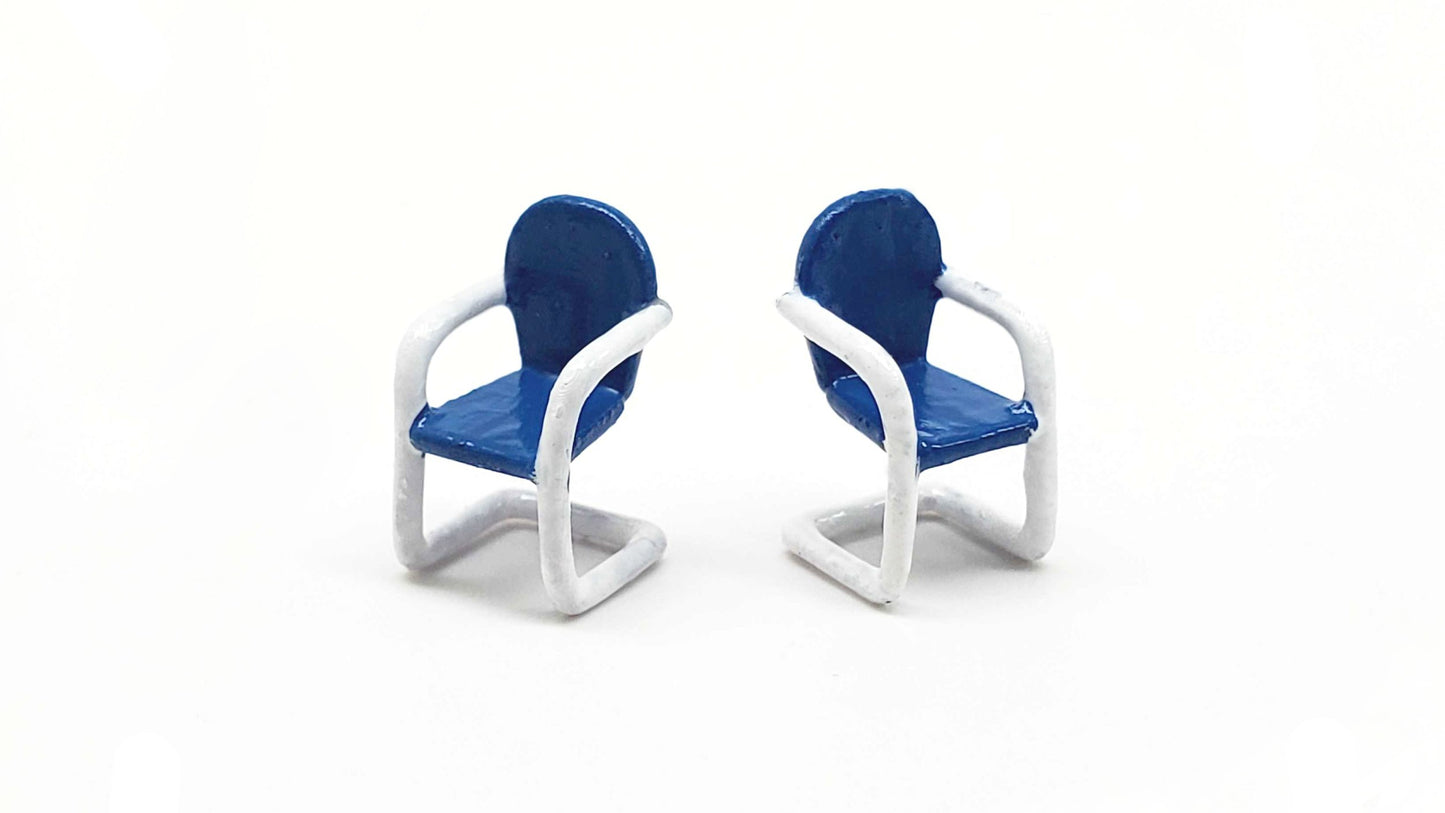 All Scale Miniatures 8701022 HO Retro Lawn Chairs (Pack of 2)