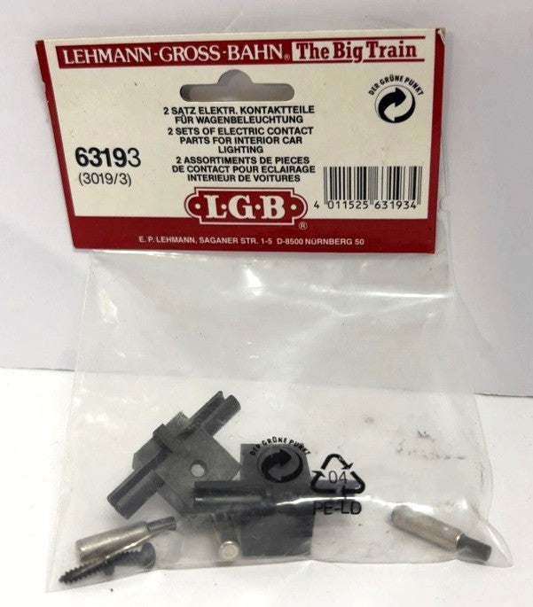 LGB 3019/3 G Scale Electric Contact Pick Up For Interior Car Lighting (Set of 2)
