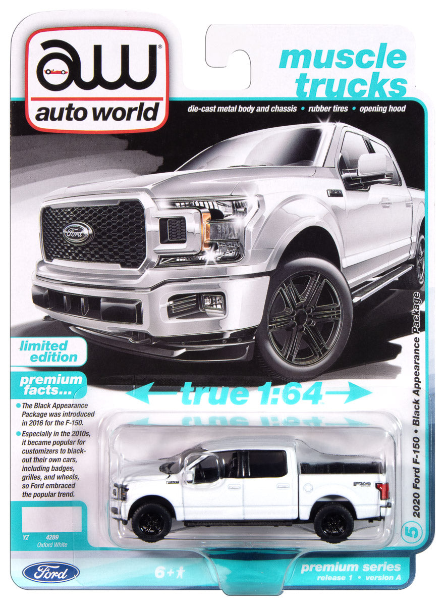 Auto World AWSP188-A-CASE 1:64 White 2020 Ford F-150 Truck Diecast (Pack of 6)