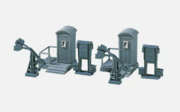 Auhagen 12242 HO Scale 2 Streckentelefone, 4 Spannwerke (4Switches and 2Phones)