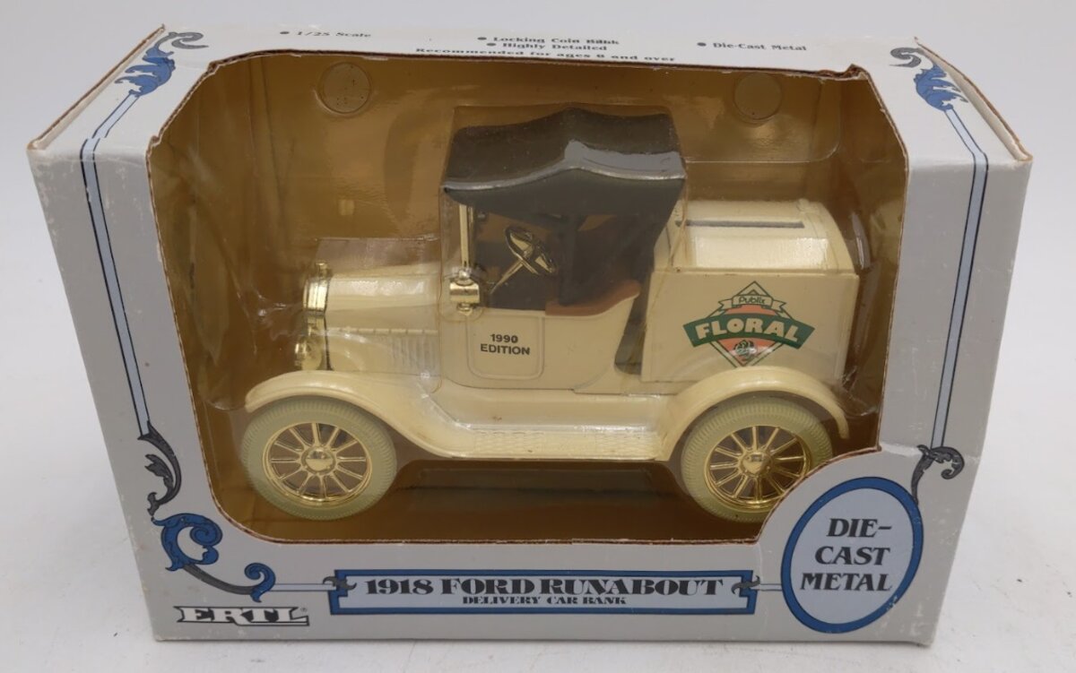 Ertl 7687 Publix Floral 1918 Ford Runabout Delivery Car Die-Cast Metal Coin Bank