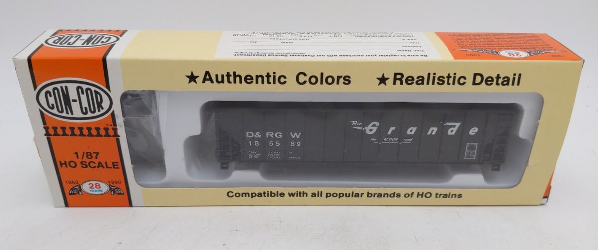 Con-Cor 001-009307 HO 12 Panel 100 Ton D&RGW Rio Grande 3-Bay Coal Hopper Kit